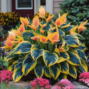 Хоста Флейм Данс купить по цене от 650р. в интернет-магазине «Посадика» с доставкой почтой в в Ковылкиное и по всей России – [изображение №1].